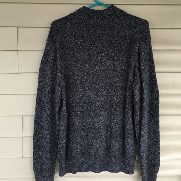 Mens long sleeve sweater with zipper up collar. - Picture 7 of 8